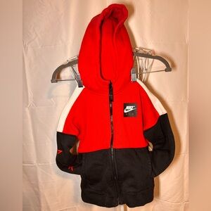 Nike Air Red and Black Zip-Up Hoodie